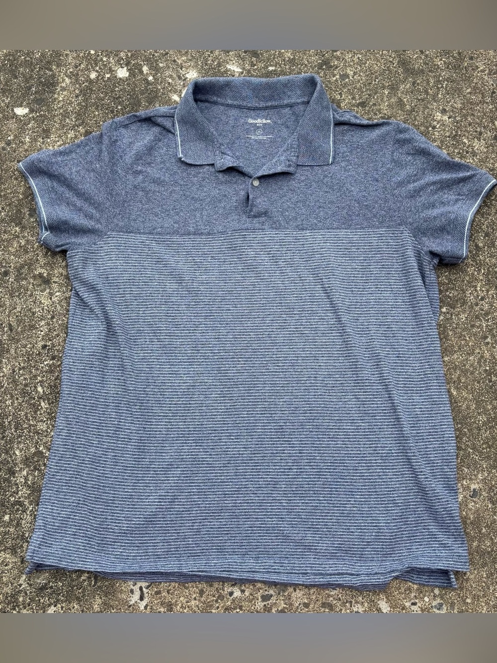 Goodfellow & Co Men's Heathered Navy Stripe Polo